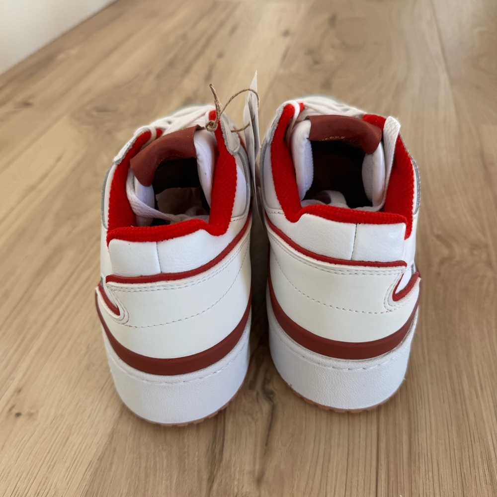 Adidas Women's White and Red Sneakers - Picture 4 of 9
